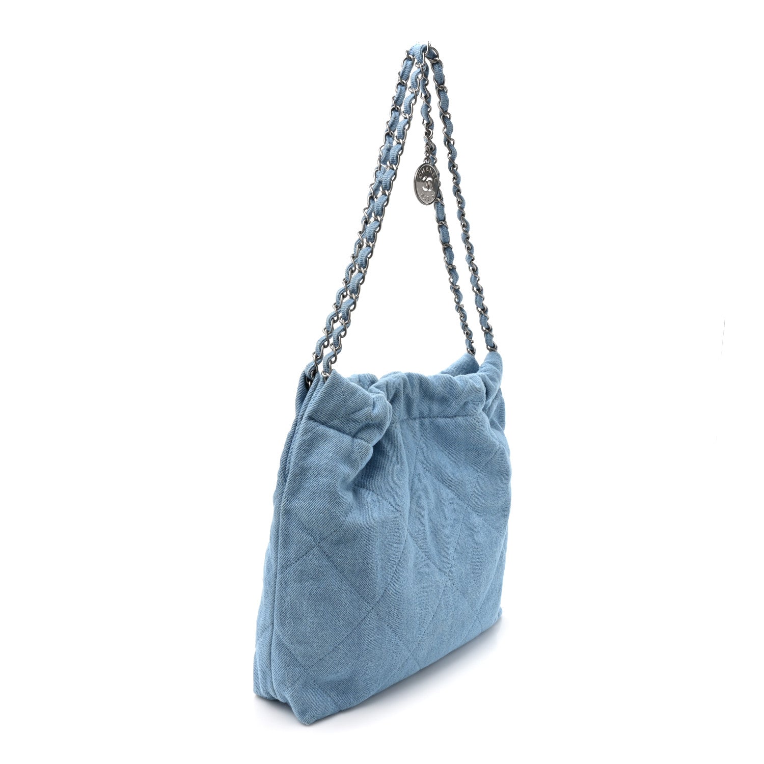 Chanel Denim Quilted Chanel 22 Light Blue