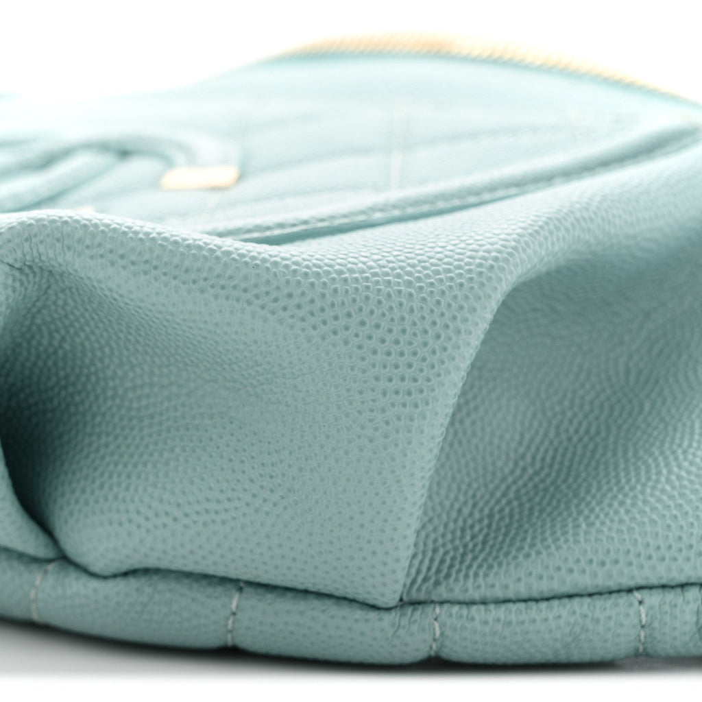 Chanel Caviar Quilted Filigree Waist Bag Light Blue