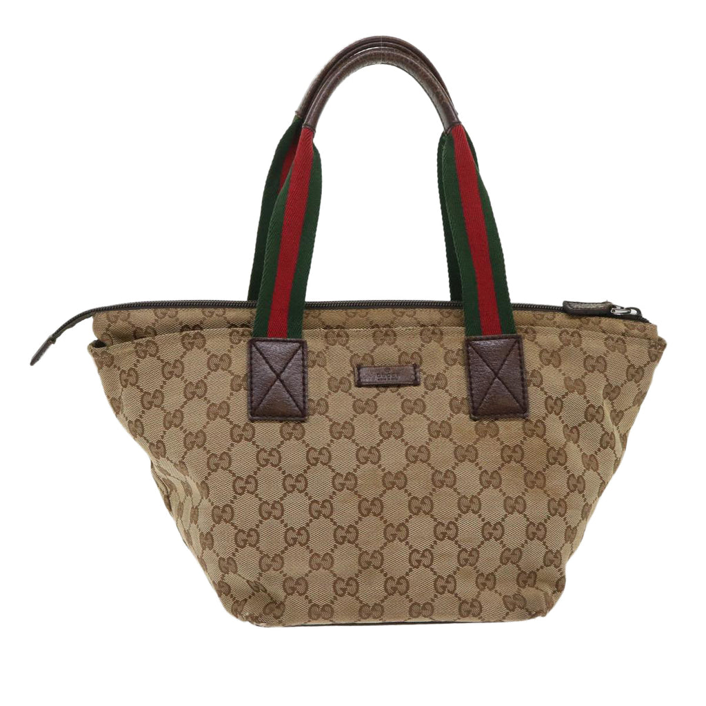 GUCCI GG Canvas Web Sherry Line Tote Bag Beige Red Green 131228  ac2026