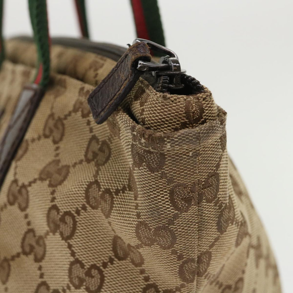 GUCCI GG Canvas Web Sherry Line Tote Bag Beige Red Green 131228  ac2026