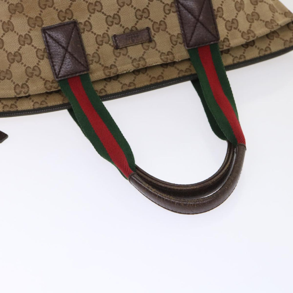 GUCCI GG Canvas Web Sherry Line Tote Bag Beige Red Green 131228  ac2026