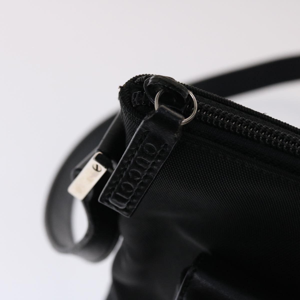 GUCCI Shoulder Bag Nylon Leather Black 00228650504  ac2038