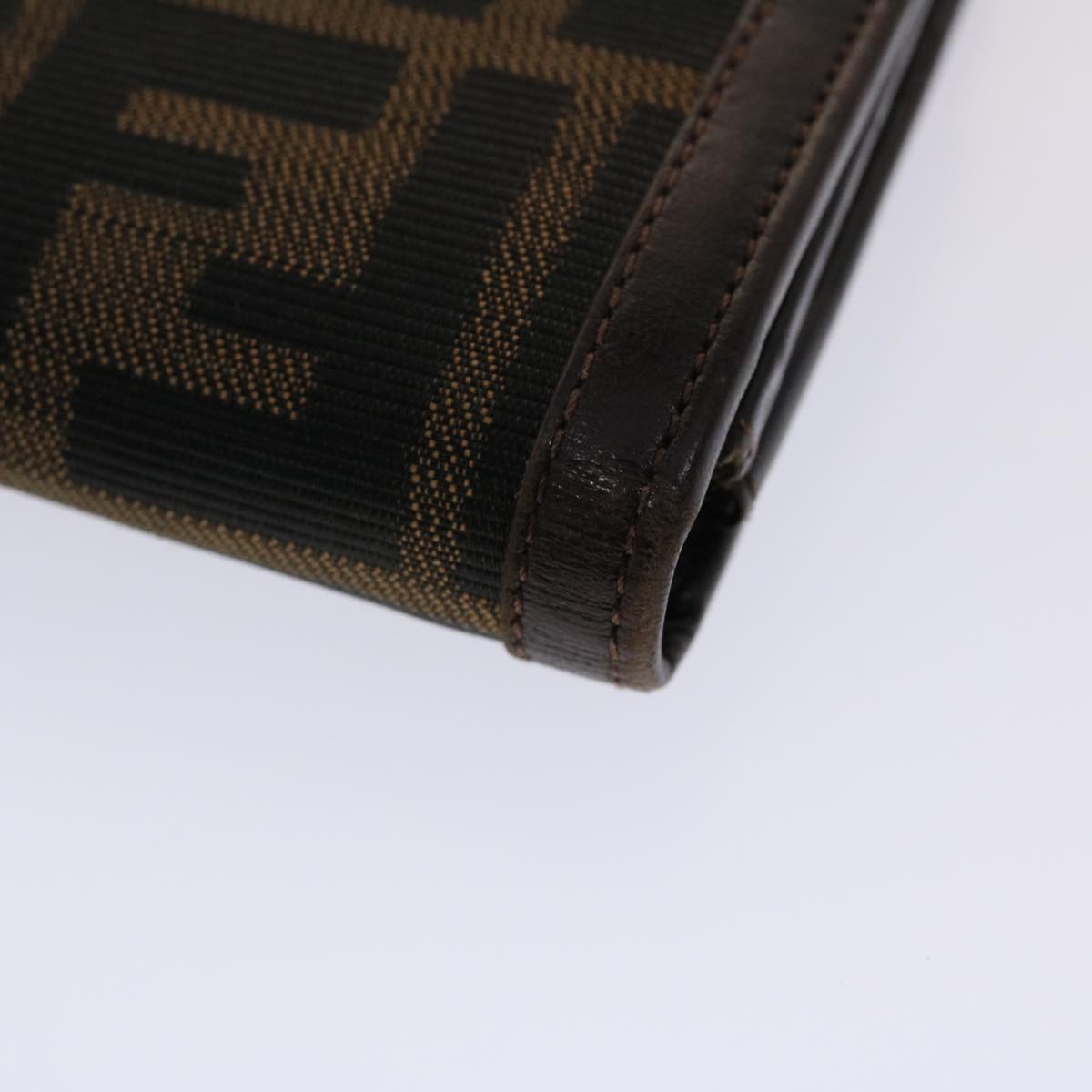 FENDI Zucca Canvas Long Wallet Black Brown  ac2048