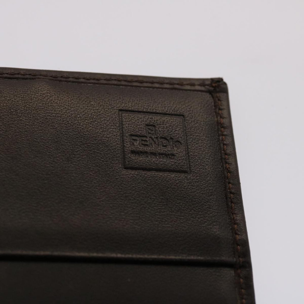 FENDI Zucca Canvas Long Wallet Black Brown  ac2048