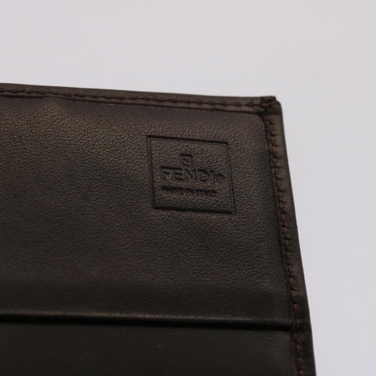 FENDI Zucca Canvas Long Wallet Black Brown  ac2048