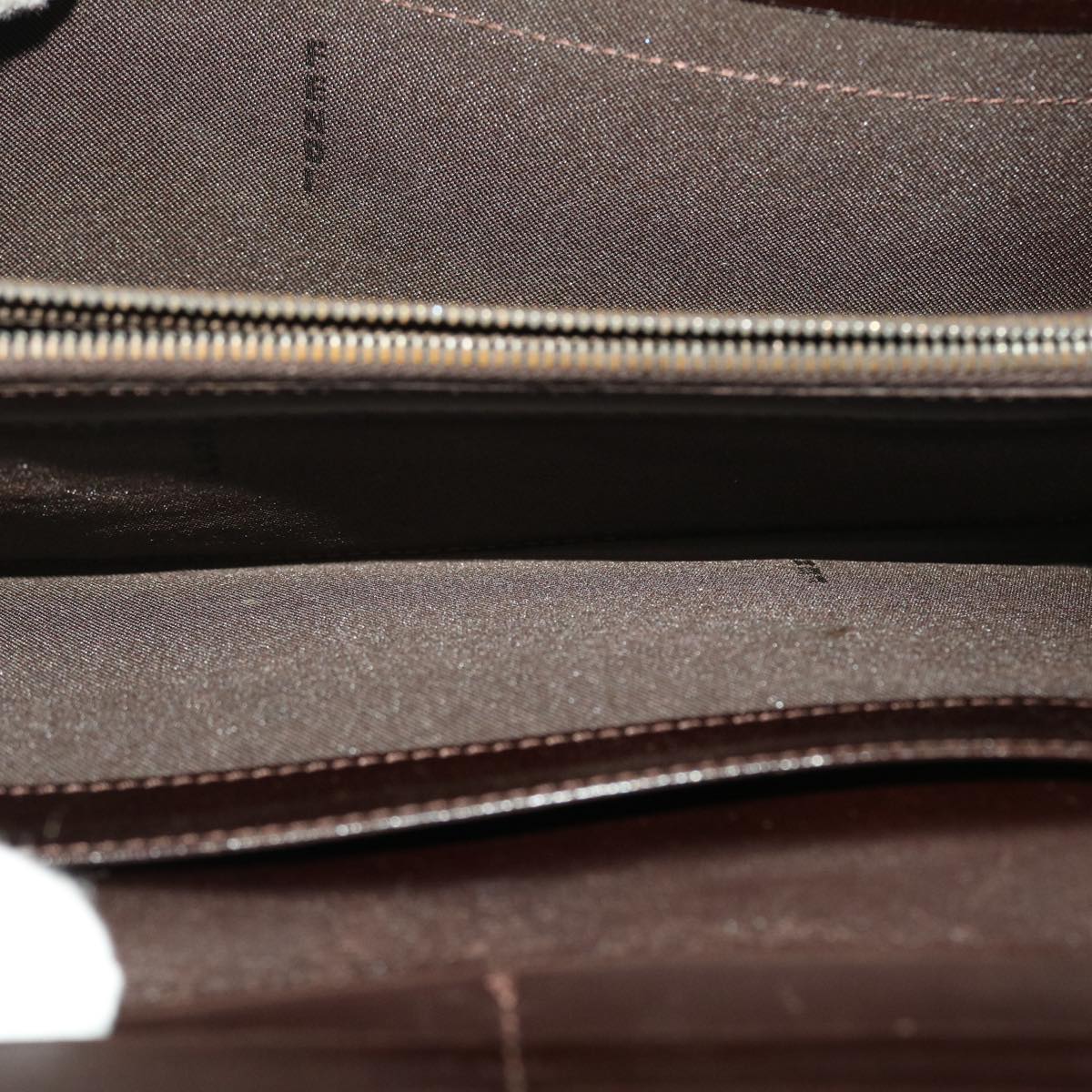 FENDI Zucca Canvas Long Wallet Black Brown  ac2048