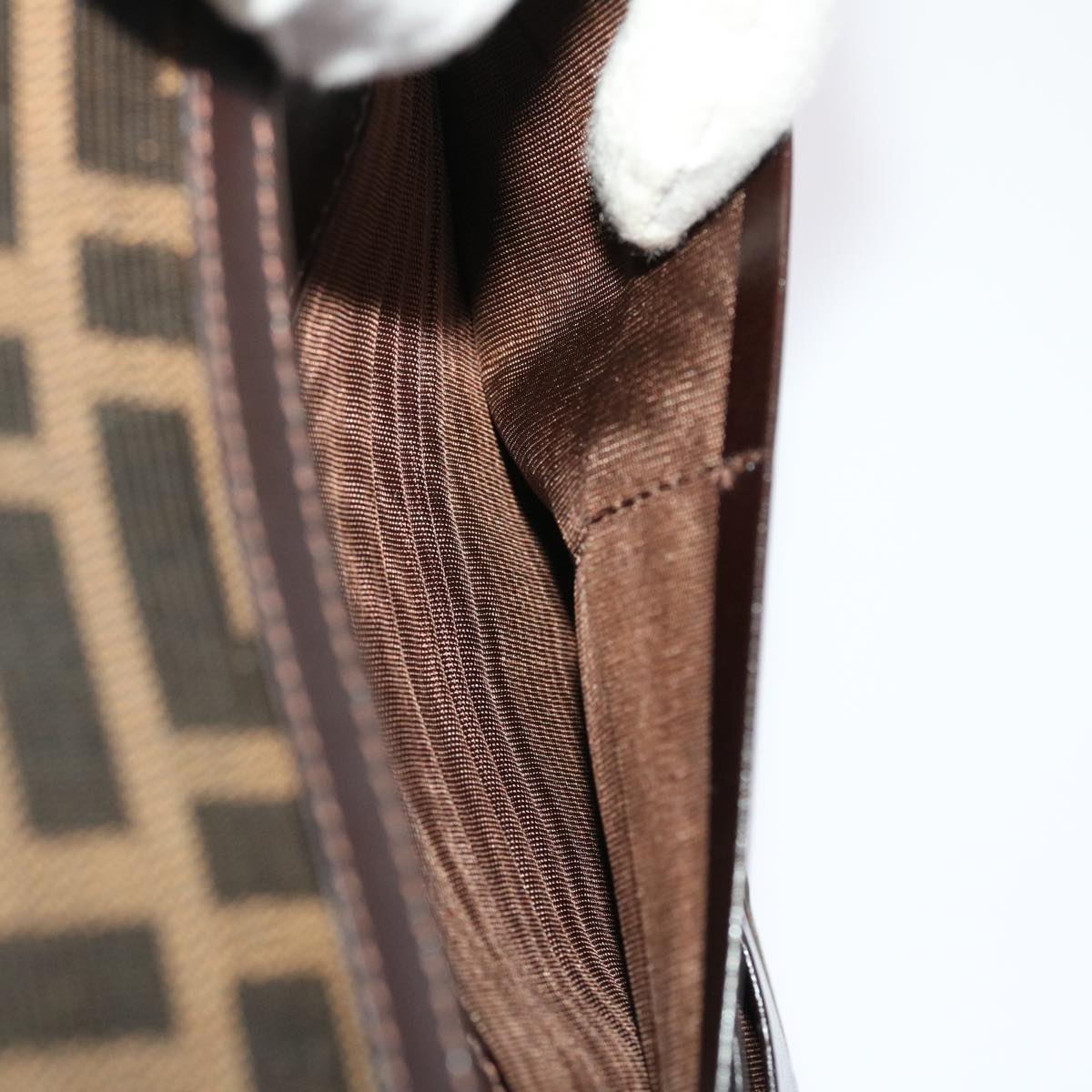 FENDI Zucca Canvas Long Wallet Black Brown  ac2048