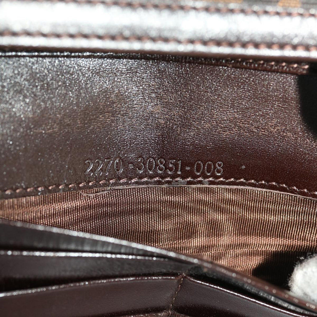 FENDI Zucca Canvas Long Wallet Black Brown  ac2048