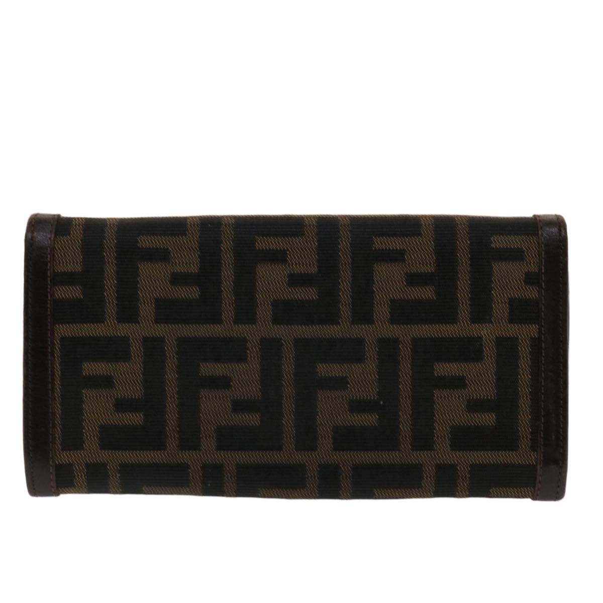 FENDI Zucca Canvas Long Wallet Black Brown  ac2048