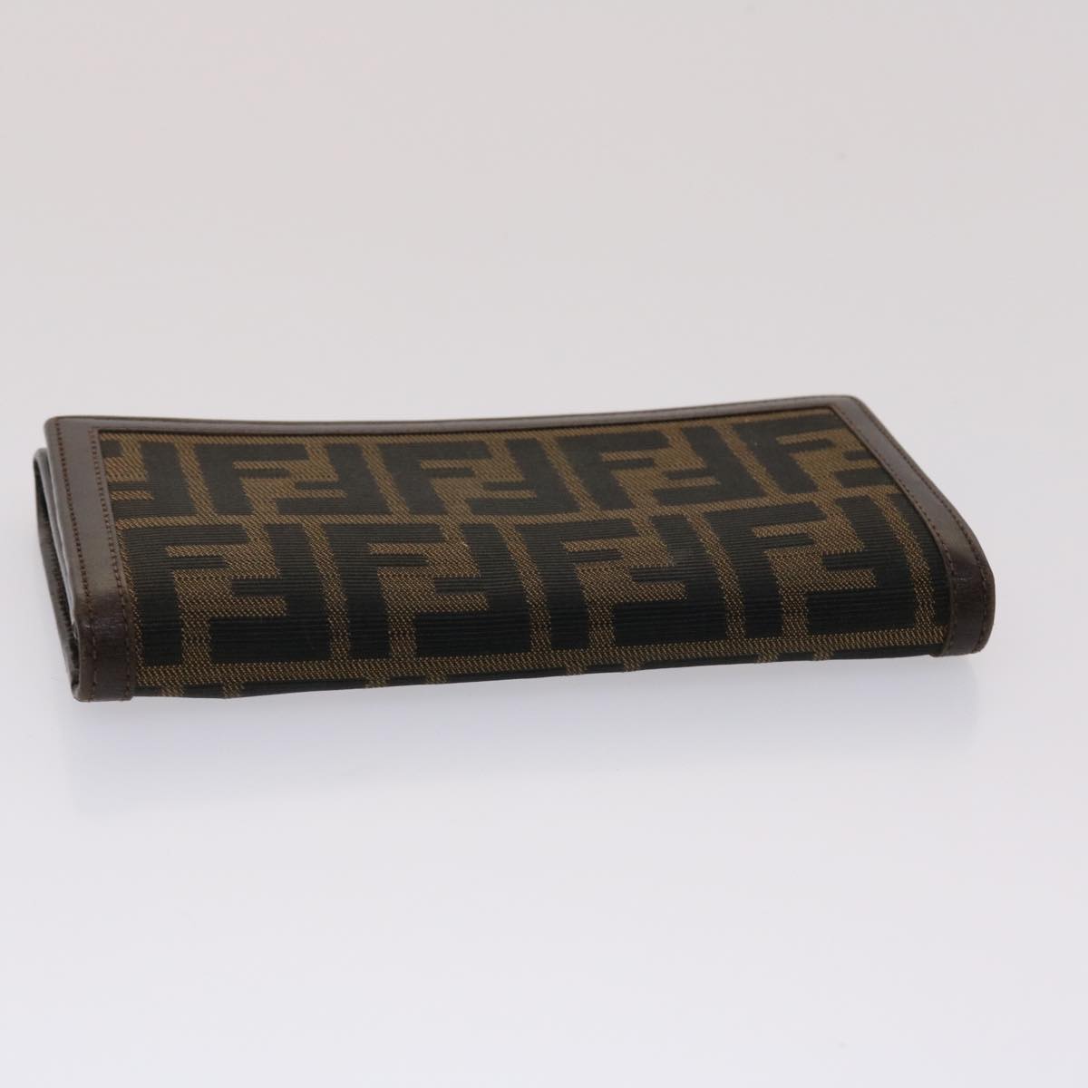 FENDI Zucca Canvas Long Wallet Black Brown  ac2048