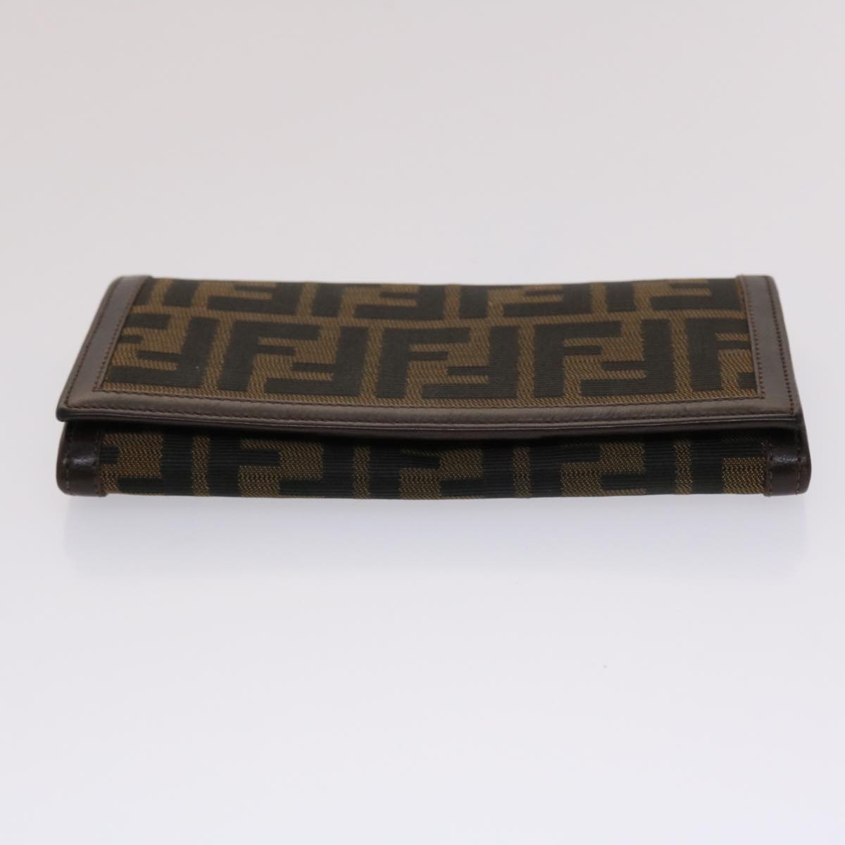 FENDI Zucca Canvas Long Wallet Black Brown  ac2048