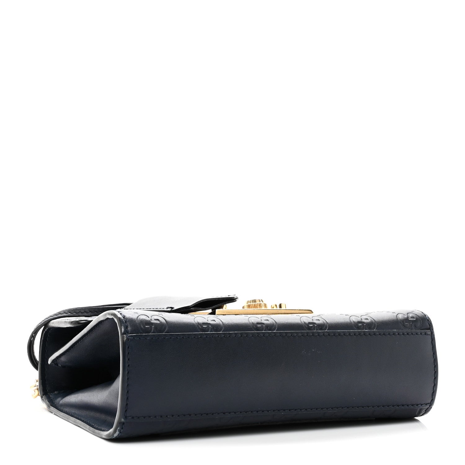 Gucci Guccissima Small Padlock Shoulder Bag Blue Agata