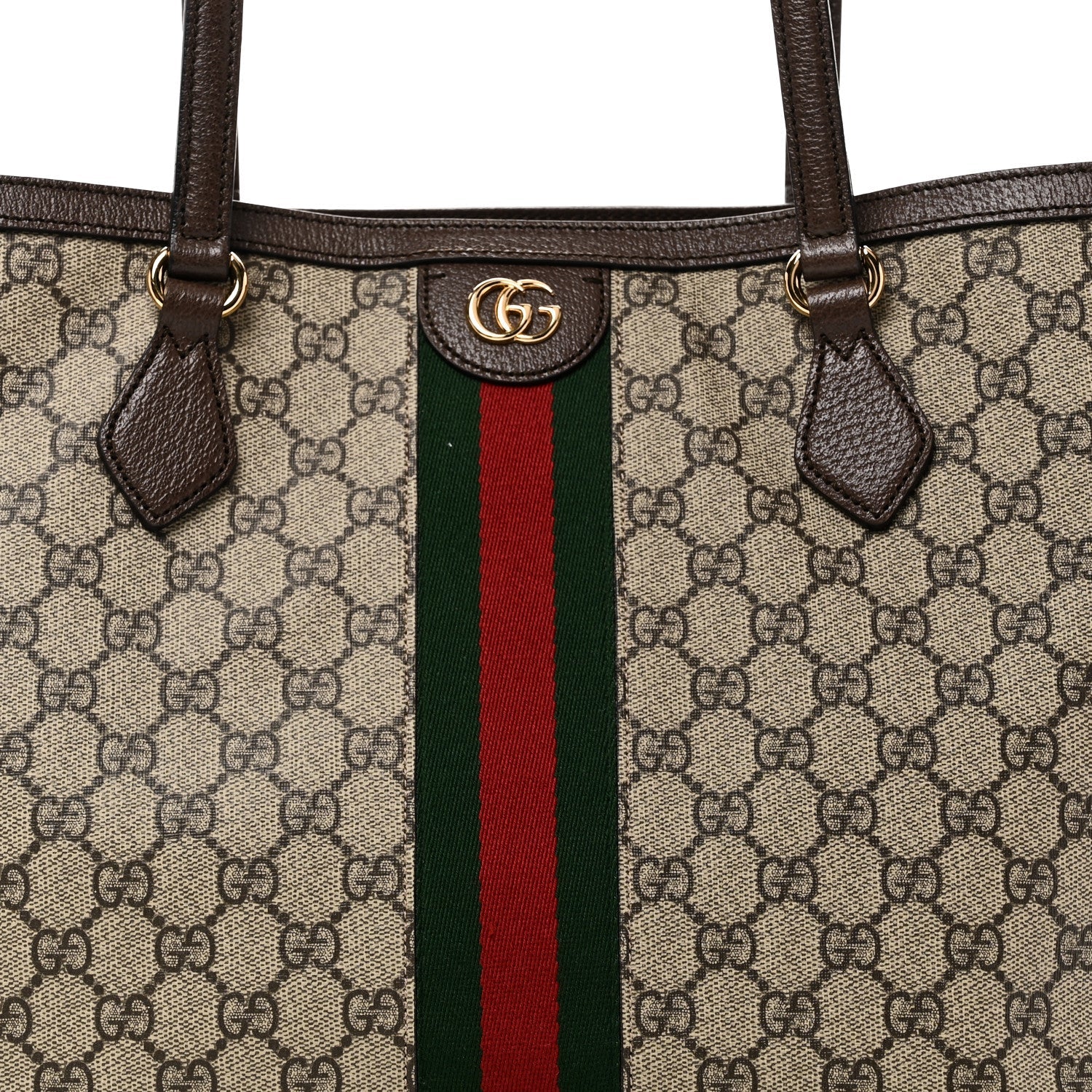 Gucci GG Supreme Monogram Medium Ophidia Shopping Tote Brown