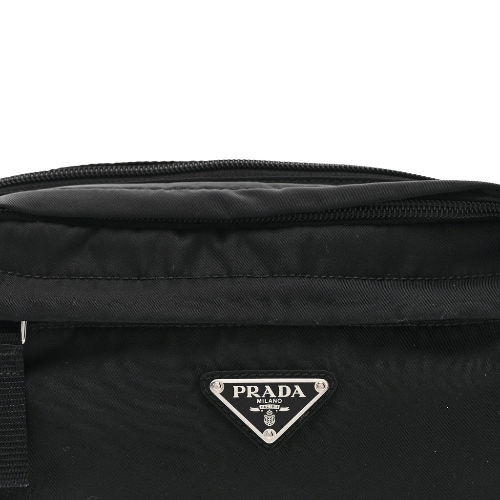 Prada Tessuto Nylon Double Pocket Belt Bag Black
