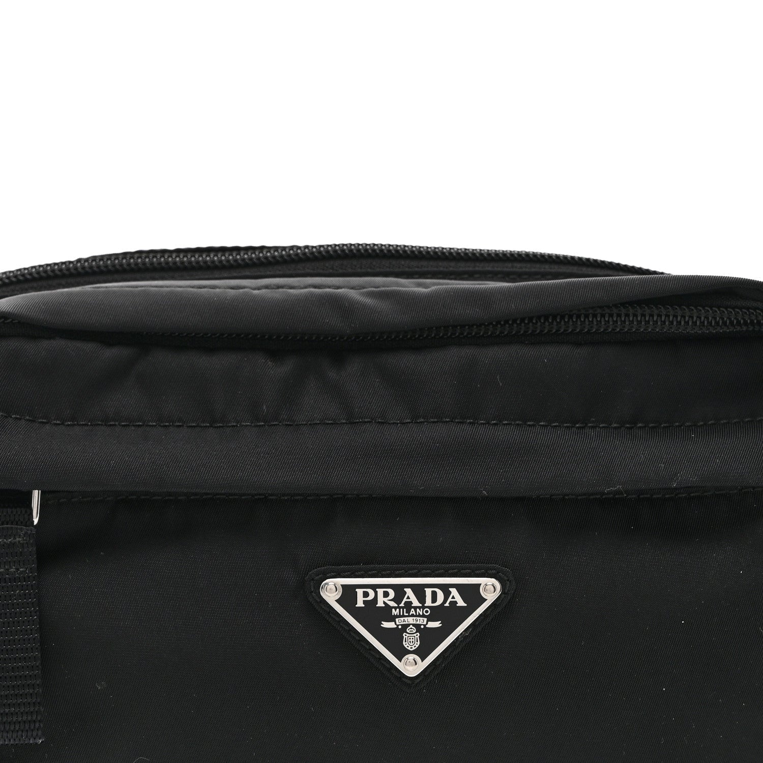 Prada Tessuto Nylon Double Pocket Belt Bag Black