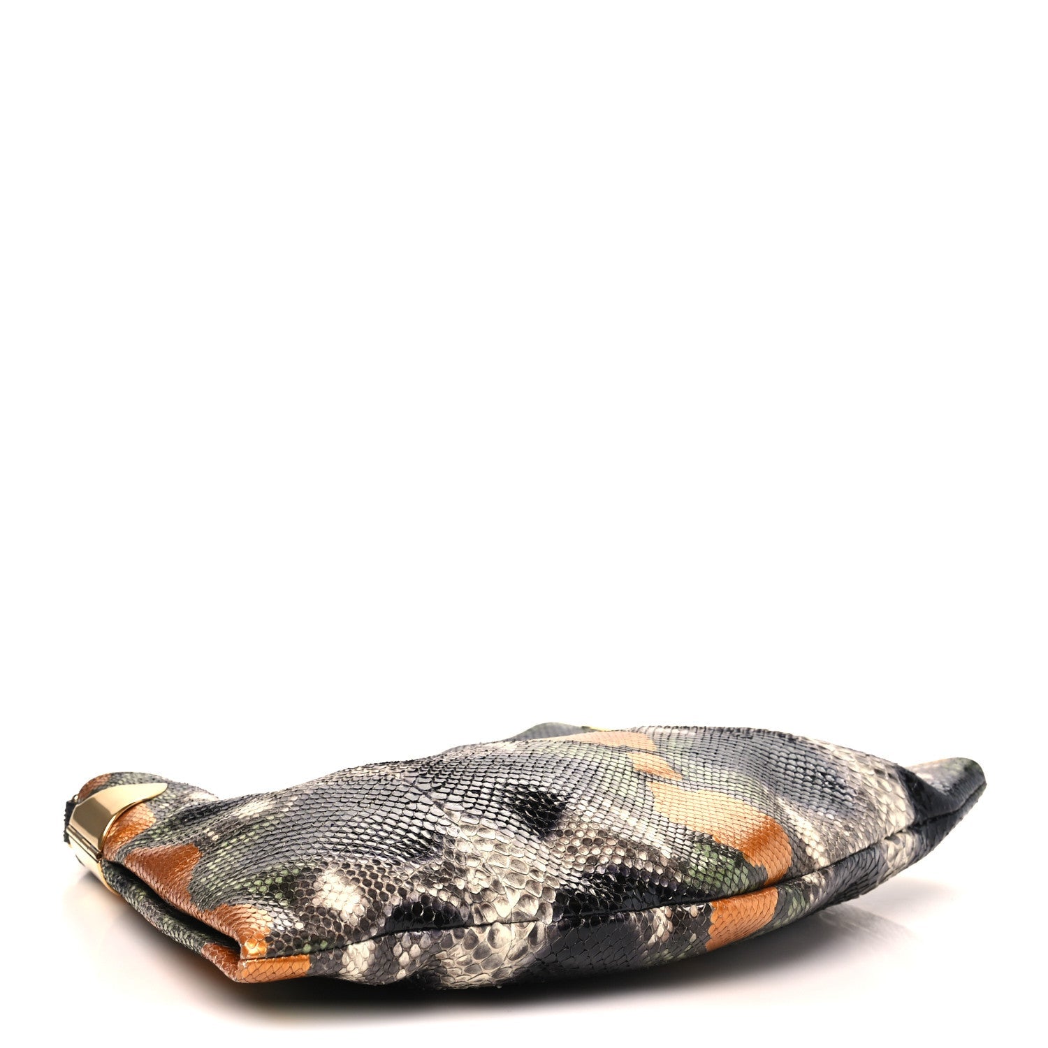 Gucci Snakeskin Medium 1970 Shoulder Bag Black Multicolor