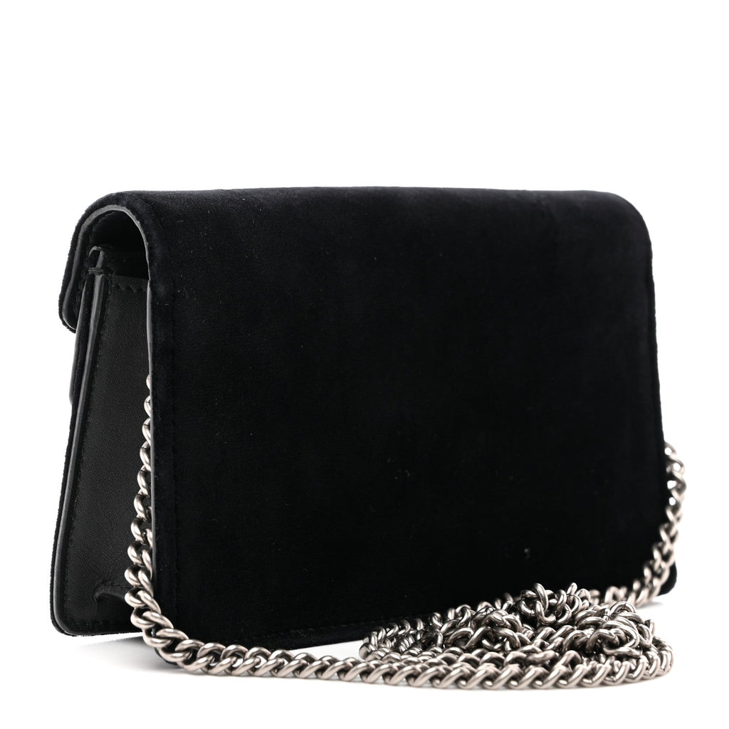 Gucci Suede Super Mini Dionysus Shoulder Bag Black