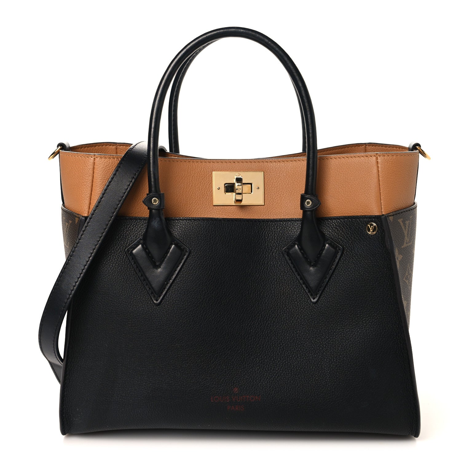 Louis Vuitton Calfskin Monogram On My Side MM Black