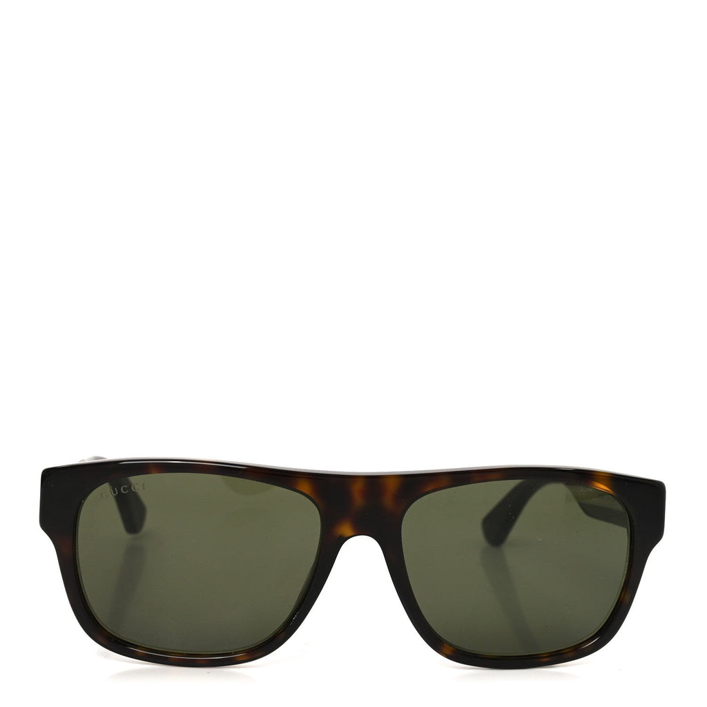 Gucci Acetate Square Frame Web Sunglasses GG0341S Tortoise