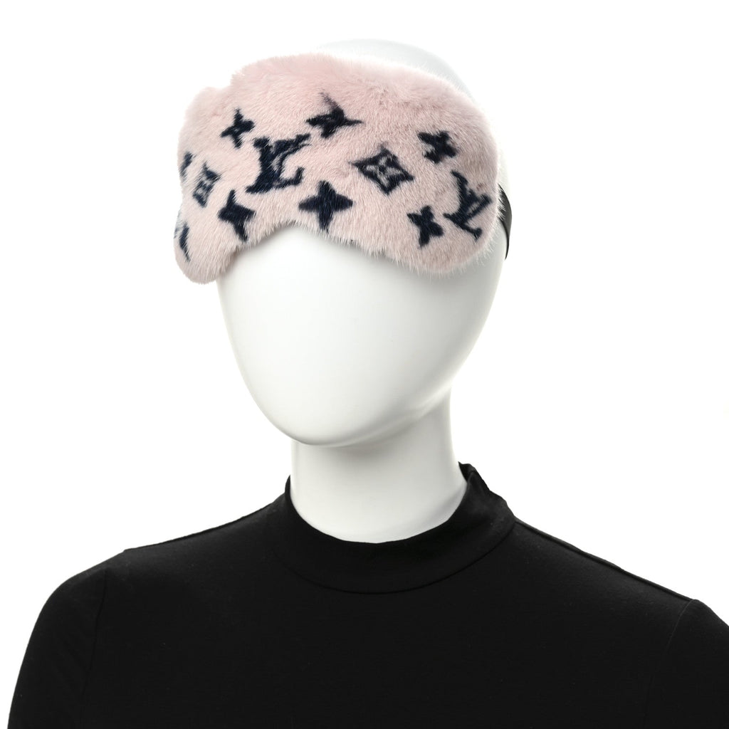Louis Vuitton Monogram Mink Fur Sleep Mask Light Pink