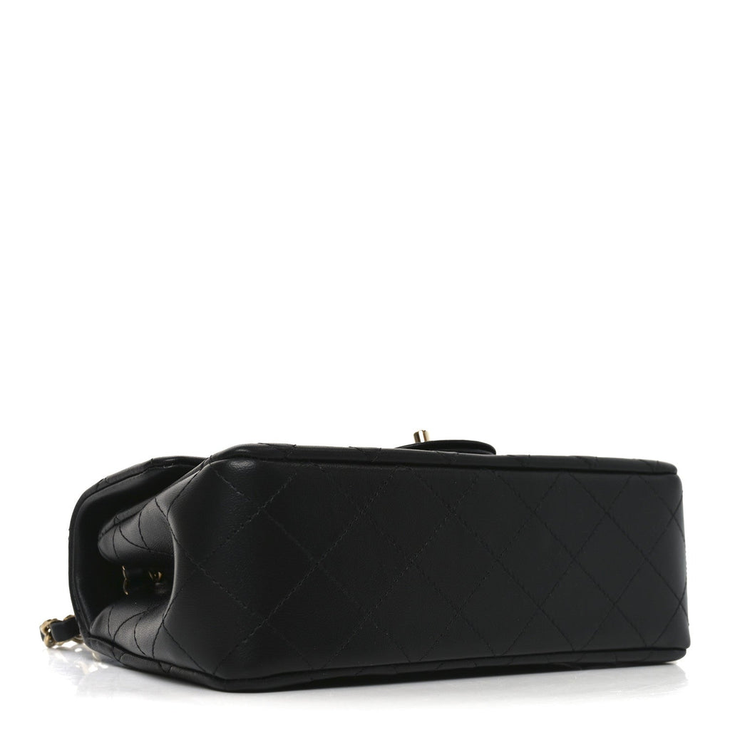 Chanel Lambskin Quilted Mini Rectangular Flap Black