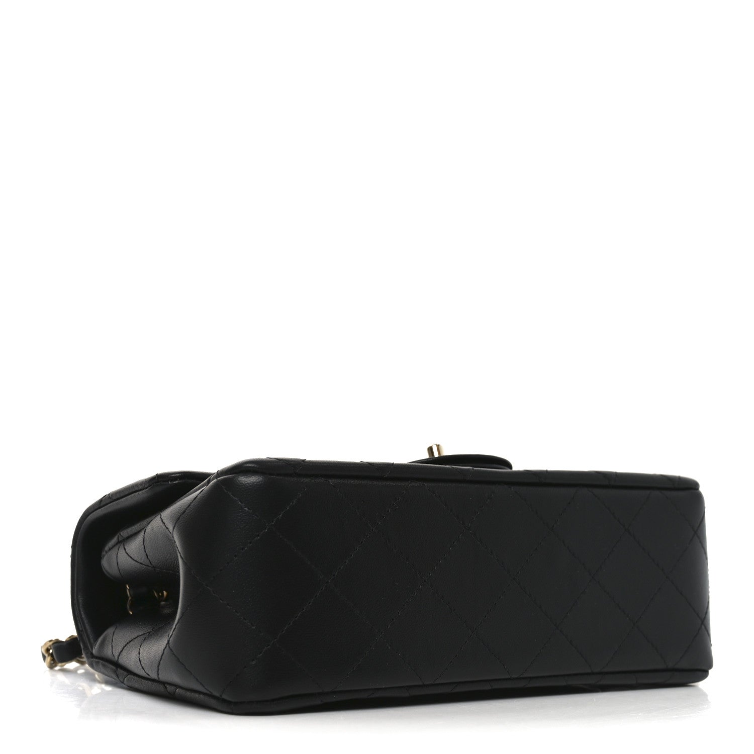 Chanel Lambskin Quilted Mini Rectangular Flap Black
