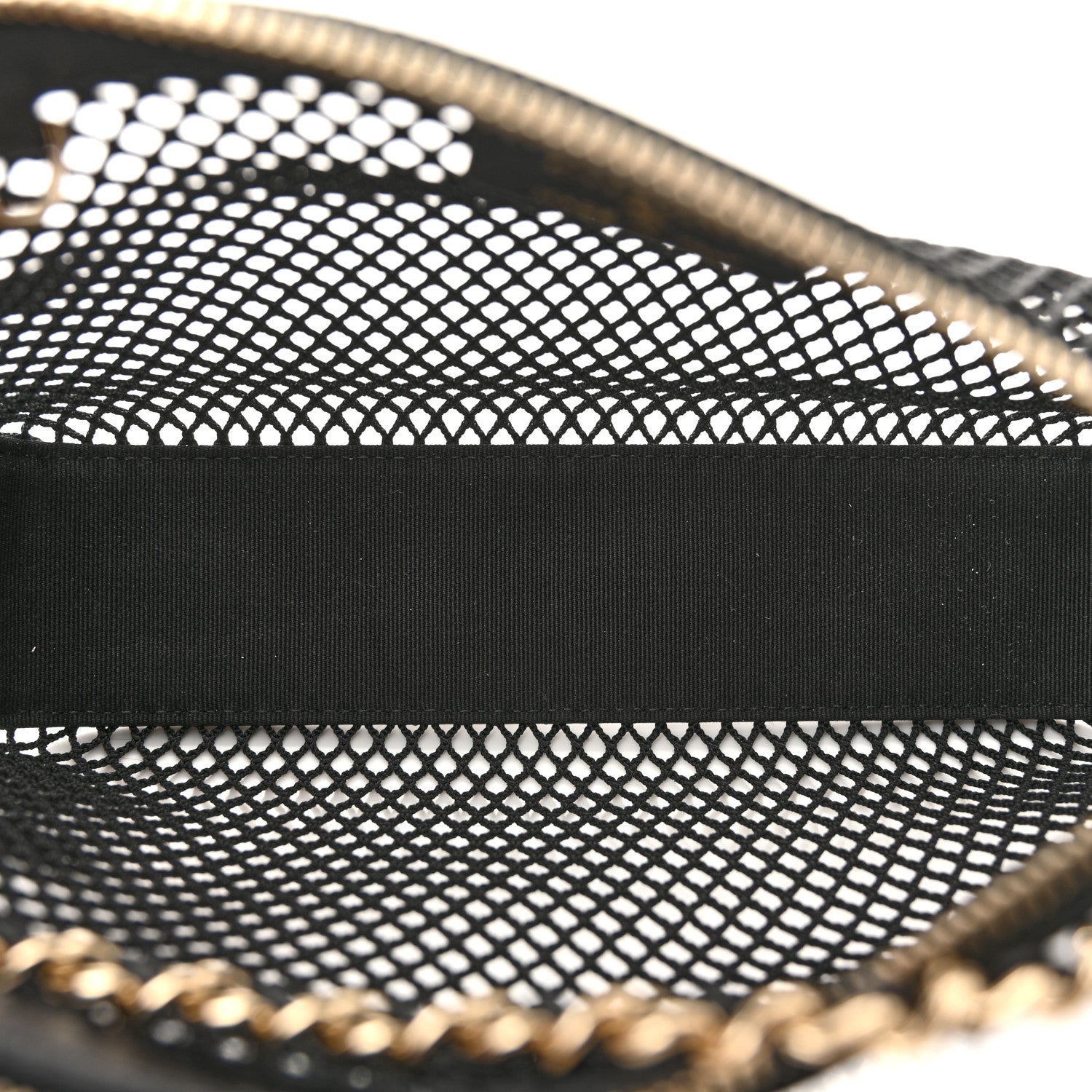 Chanel Mesh Shiny Lambskin Clutch With Chain Black