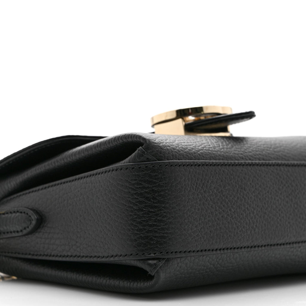 Gucci Dollar Calfskin Interlocking G Crossbody Bag Black