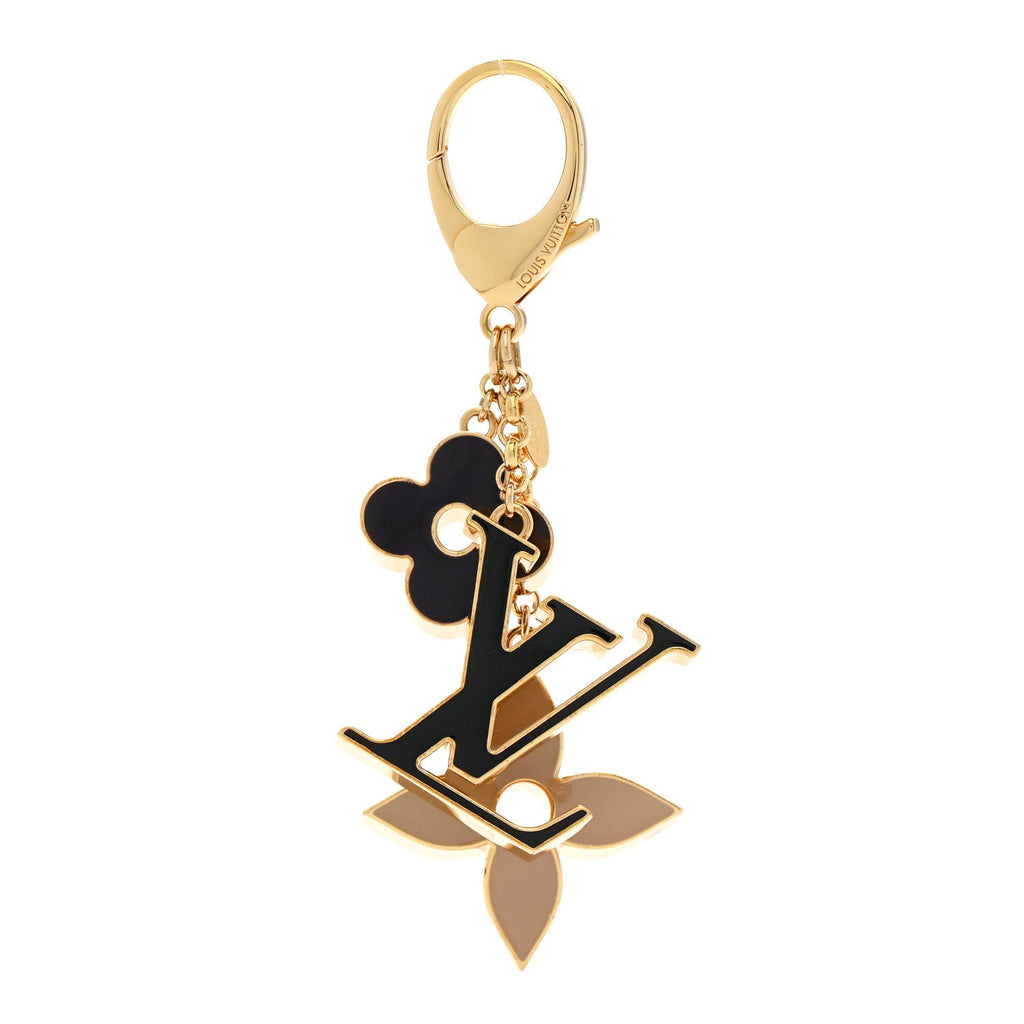 Louis Vuitton Metal Enamel Fleur De Monogram Bag Charm Dore