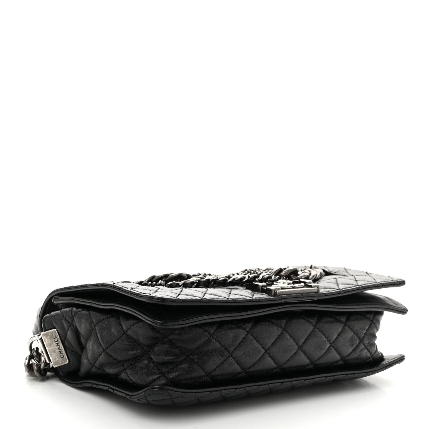 Chanel Calfskin Enchained New Medium Boy Flap Black