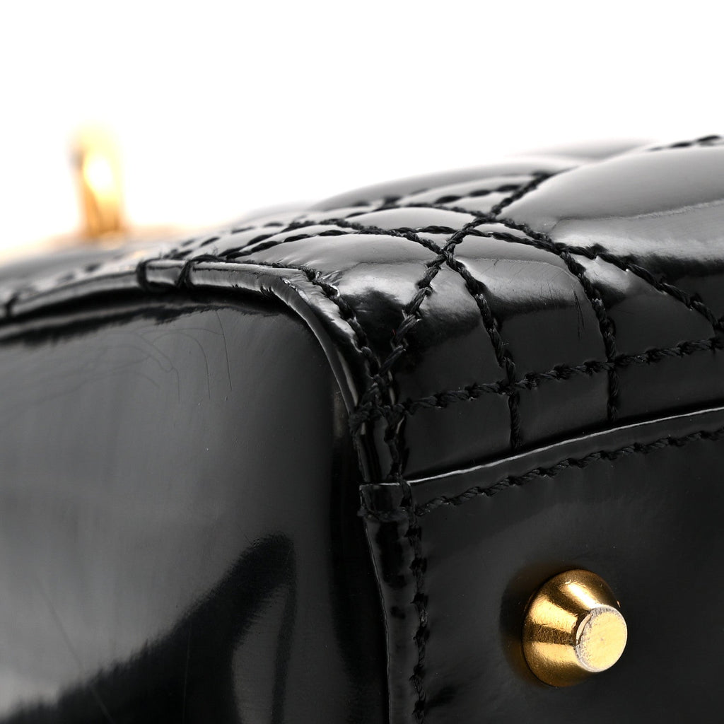 Christian Dior Patent Cannage Medium Lady Dior Black