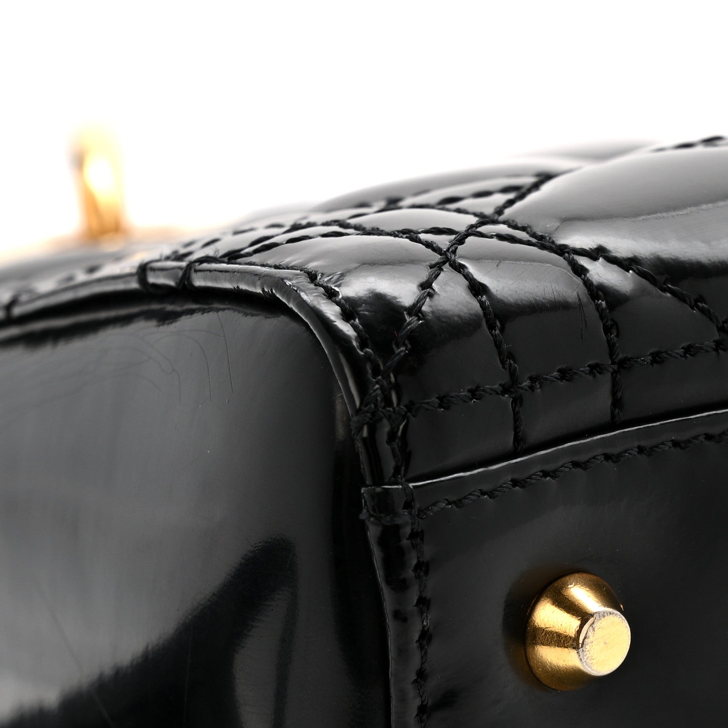 Christian Dior Patent Cannage Medium Lady Dior Black