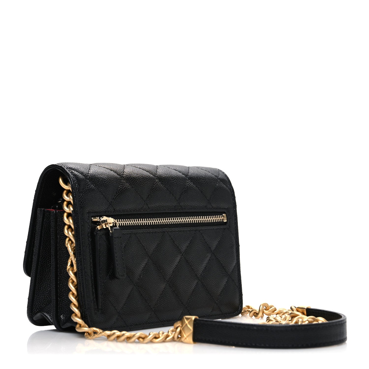 Chanel Caviar Quilted Mini Bracelet On Chain Wallet On Chain WOC Black