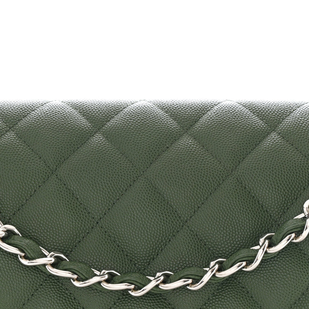 Chanel Caviar Quilted Jumbo Double Flap Green
