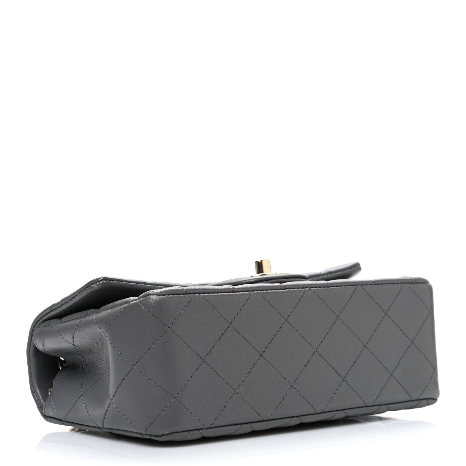 Chanel Lambskin Quilted Mini Rectangular Flap Dark Grey