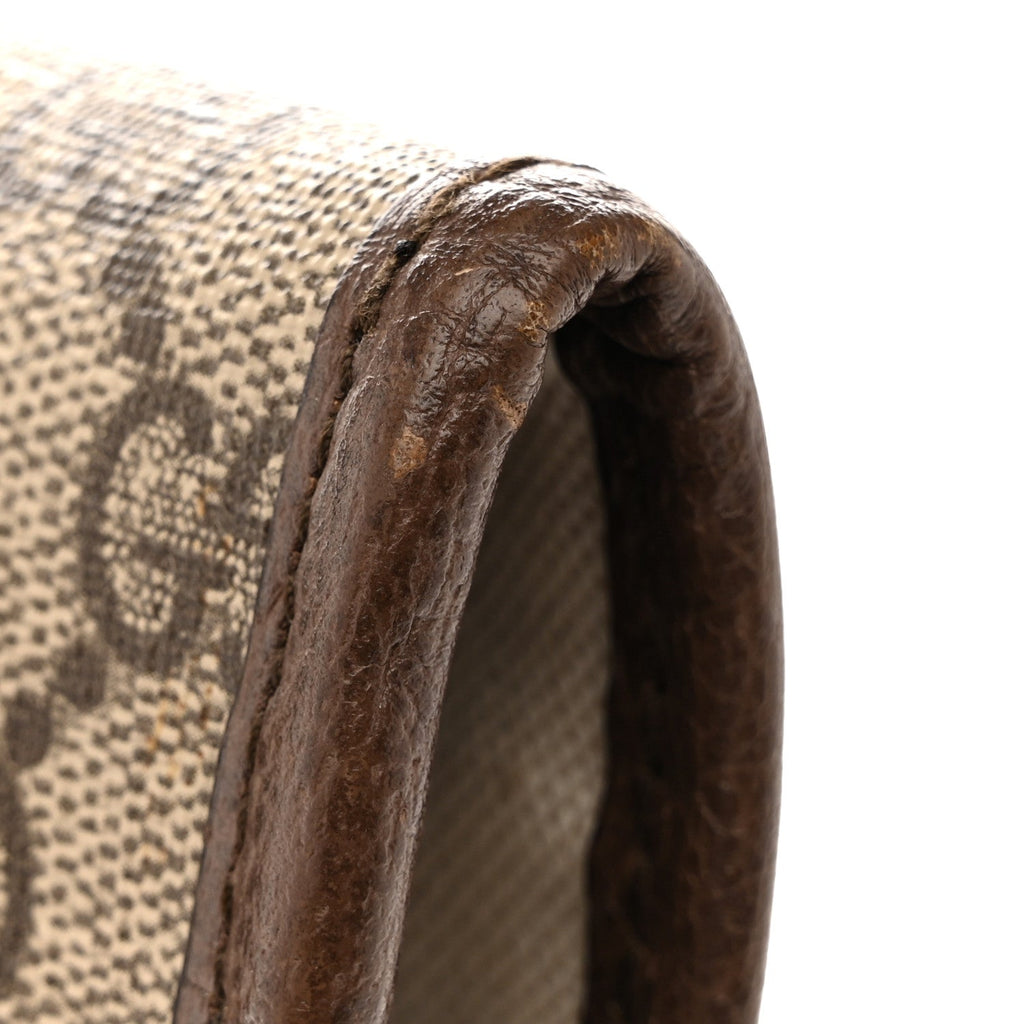 Gucci GG Supreme Monogram Web Medium Neo Vintage Flap Messenger Bag Beige New Acero