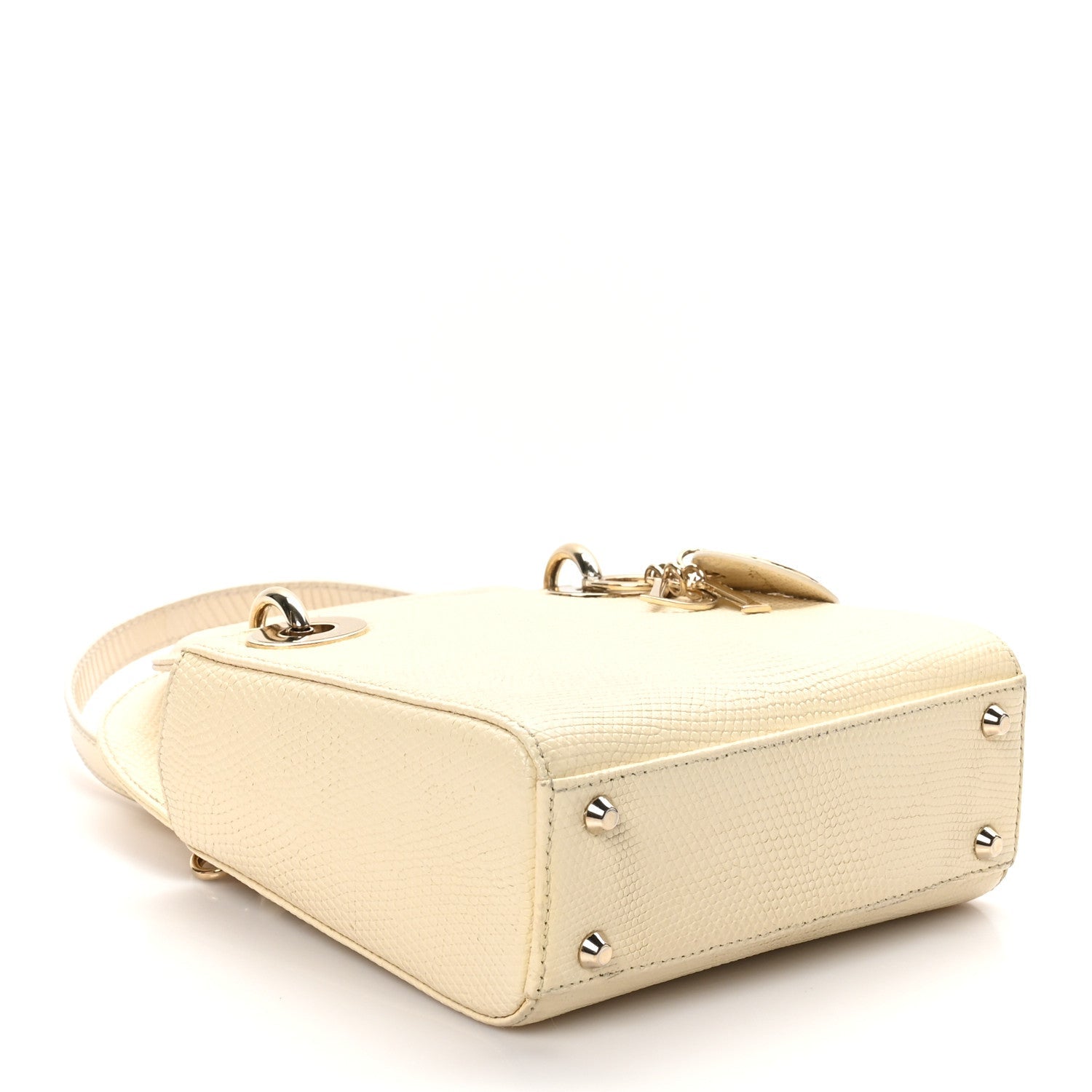 Christian Dior Lizard Mini Lady Dior White