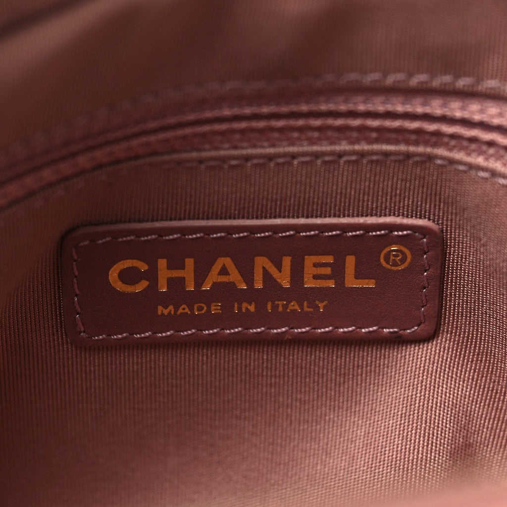 Chanel Lambskin Chevron Quilted Chain Around Camera Case Pink