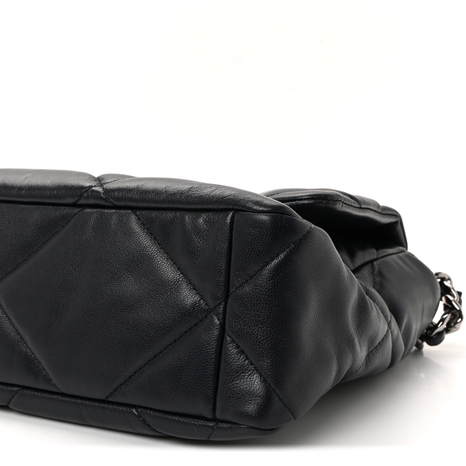 Chanel Goatskin Quilted Large Chanel 19 Flap Navy Blue