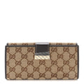 Gucci GG Plus Monogram Icon Bar Continental Flap Wallet Dark Brown