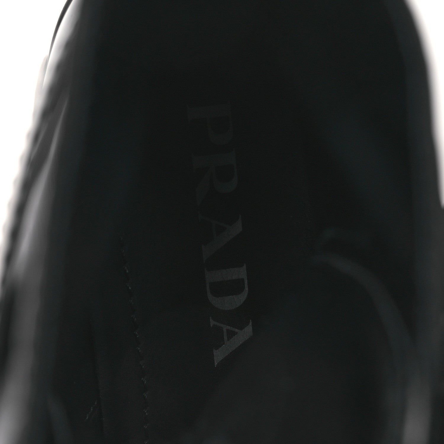 Prada Spazzolato Rois Nylon Metal Triangle Logo Monolith Pouch Pocket 55mm Boots 40.5 Black
