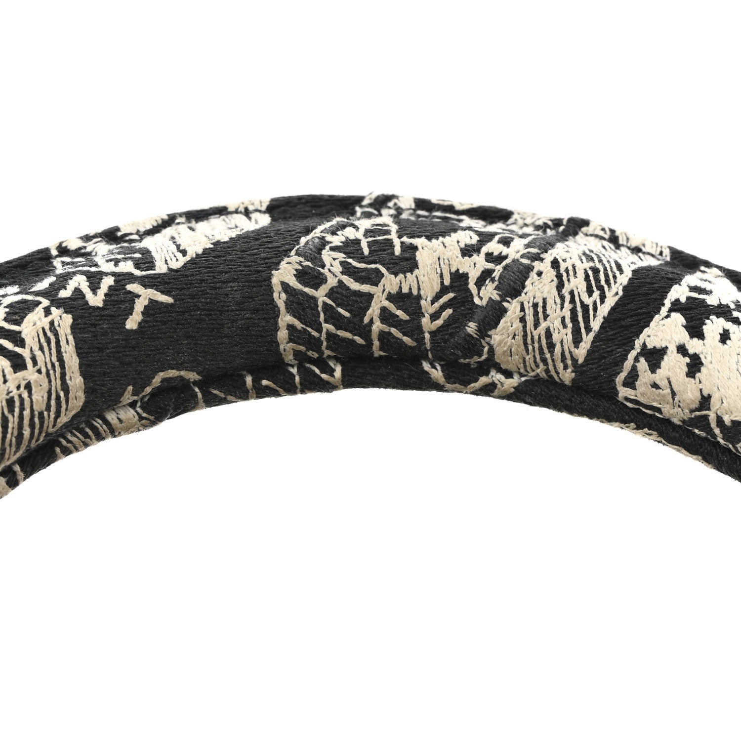 Christian Dior Canvas Embroidered Medium Plan de Paris Lady D-Lite Black White