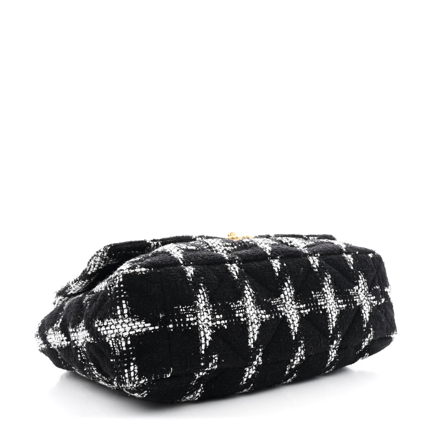 Chanel Tweed Quilted Maxi Chanel 19 Flap Black White