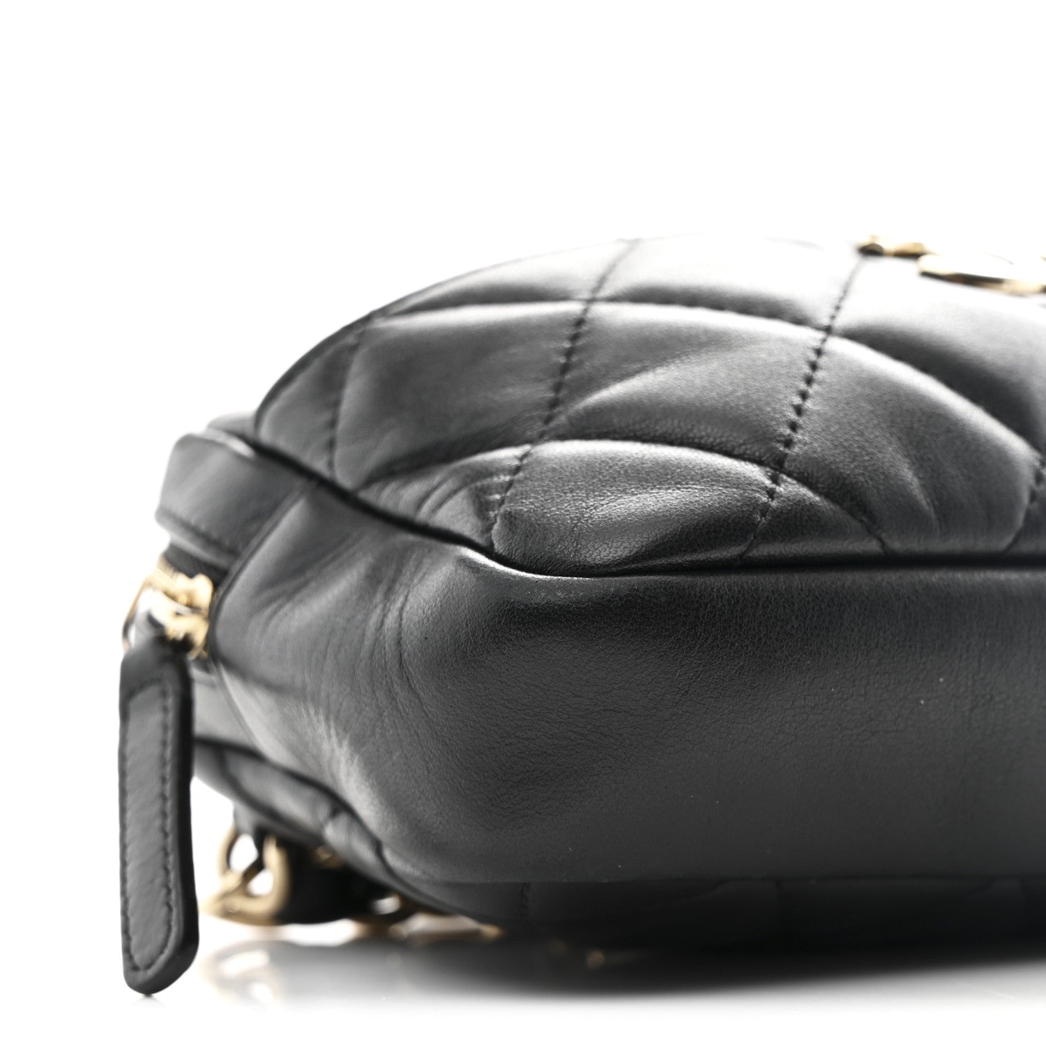 Chanel Lambskin Quilted Waist Bag With Pouch Black