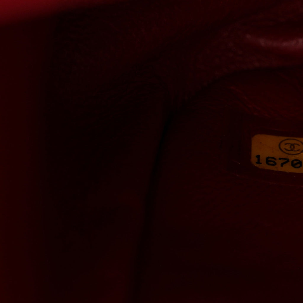 Chanel Caviar Quilted Jumbo Double Flap Dark Red