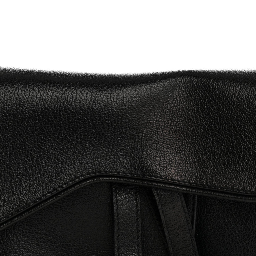 Christian Dior Shiny Goatskin  Saddle Bag Black