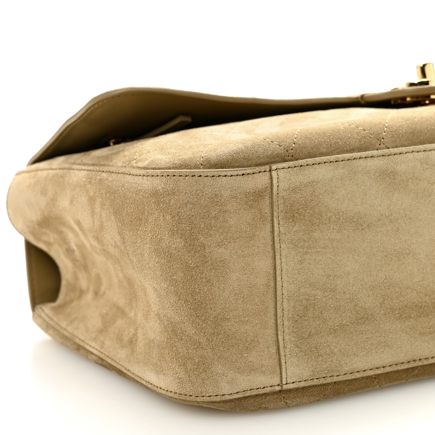 Chanel Suede Calfskin Small Souplissimo Maxi Flap Dark Beige