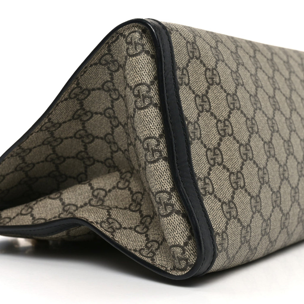 Gucci GG Supreme Monogram Medium Padlock Tote Black