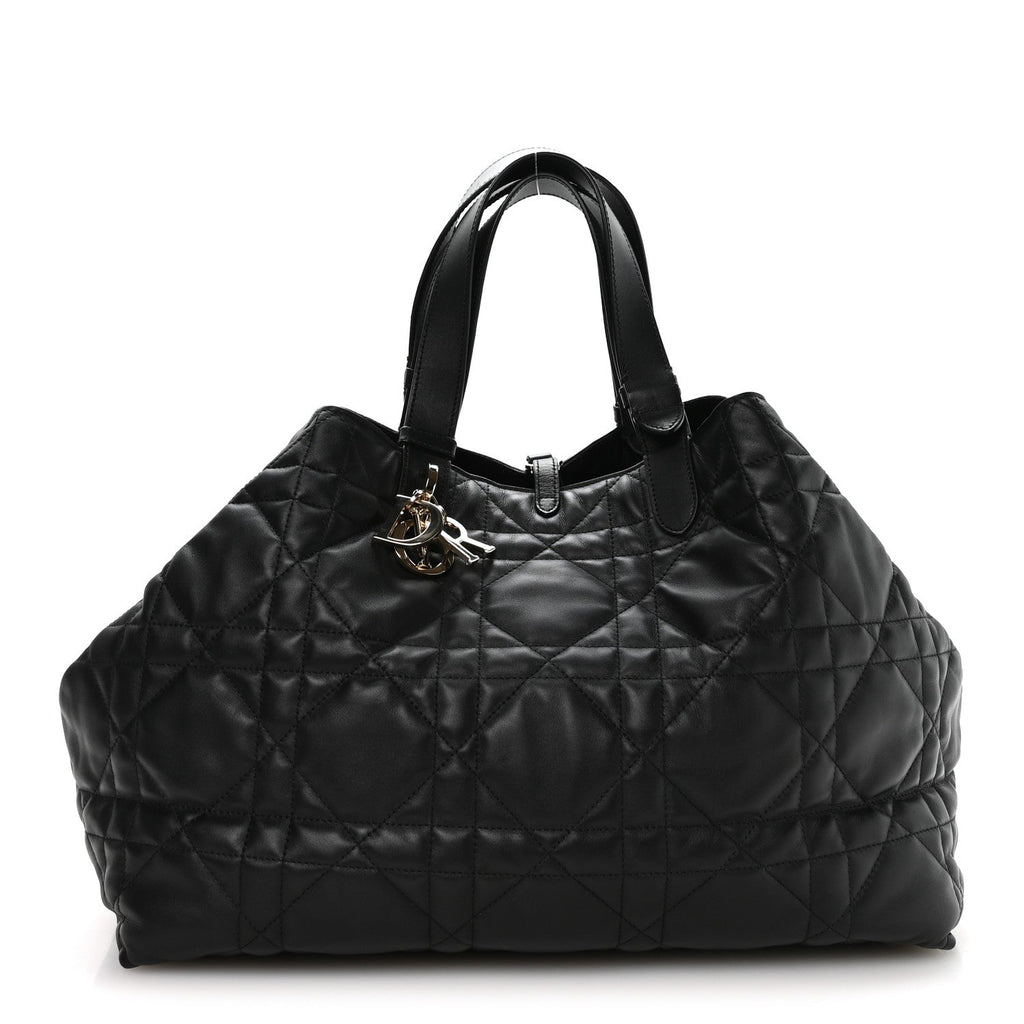 Christian Dior Calfskin Macrocannage Large Toujours Black