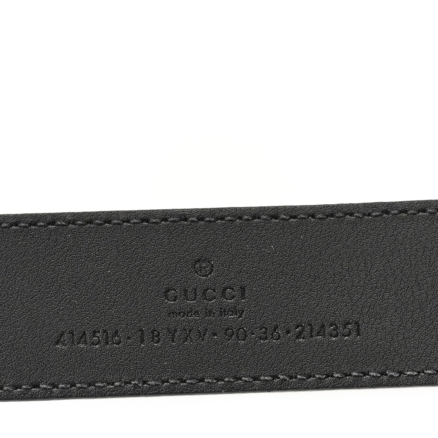 Gucci Azalea Calfskin Enamel Monochrome Double G 30mm Belt 90 36 Black